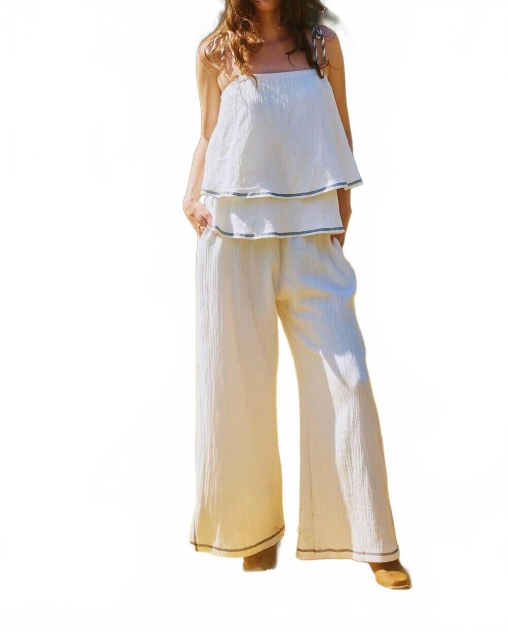 NEW BUCKETLIST cotton gauze top in ivory